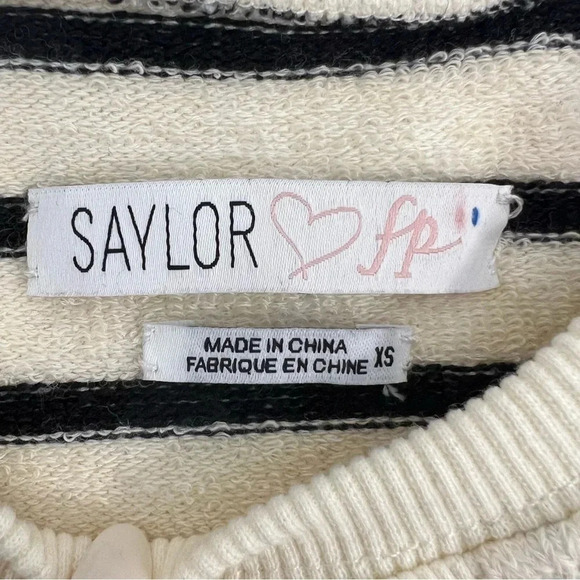 FREE PEOPLE SAYLOR Lili Mini Striped Drop Waist Sweater Dress Long Sleeve XS. - Picture 7 of 12